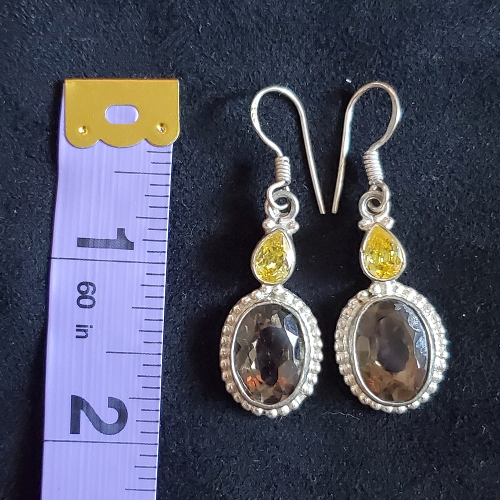 925 Silver Semi-precious Stones Handmade Earrings